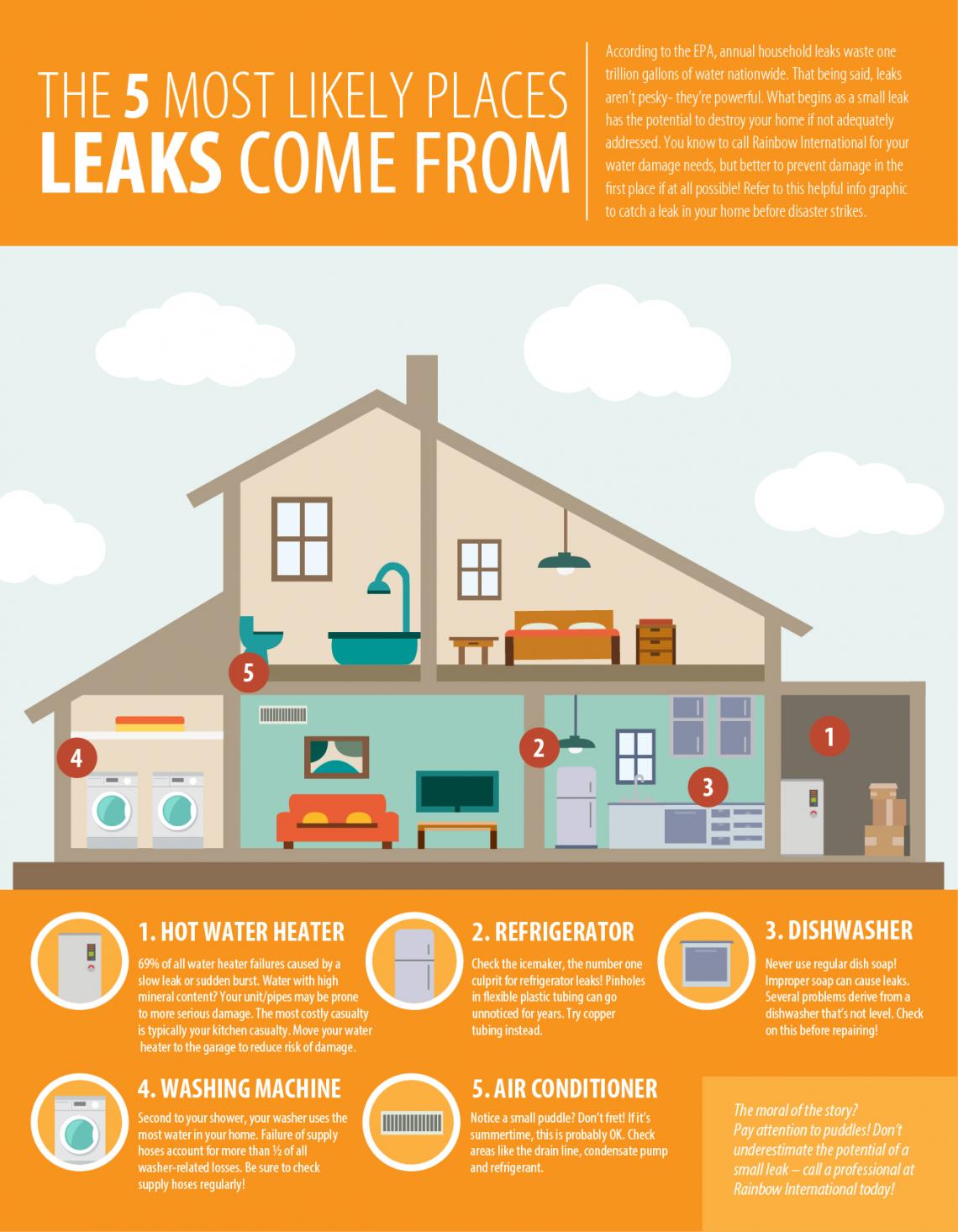 Top 5 Places Leaks Come From Infographic