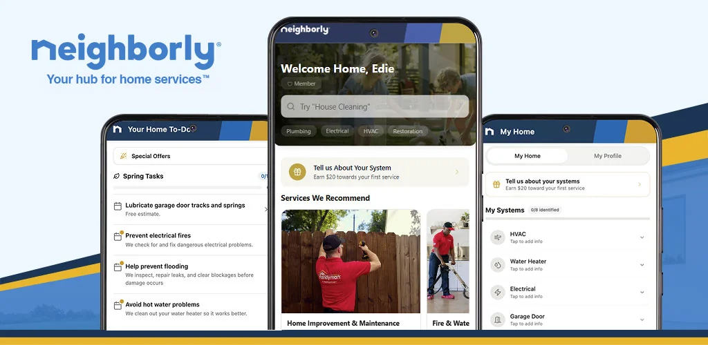 The Neighborly app displayed on a smartphone.
