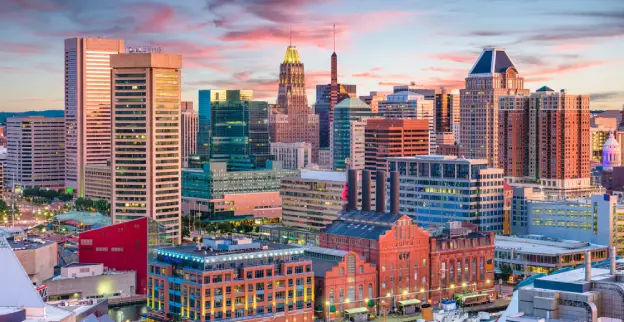 Baltimore skyline.