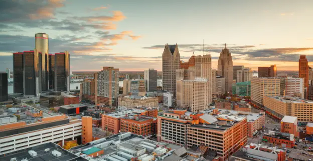Detroit skyline.
