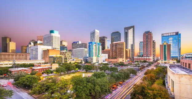Houston city skyline.