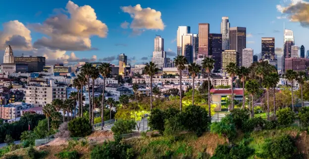 LA city skyline.
