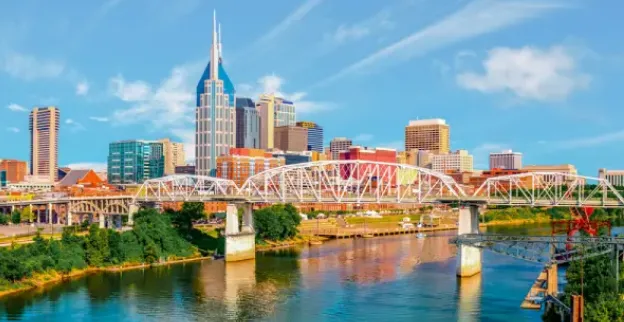 The Nashville, TN, skyline.