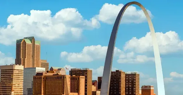The St. Louis, Missouri, skyline.