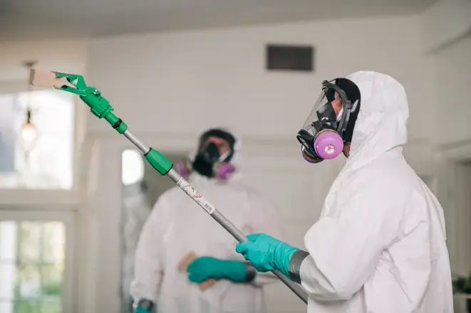 Rainbow Restoration professionals cleaning mold.