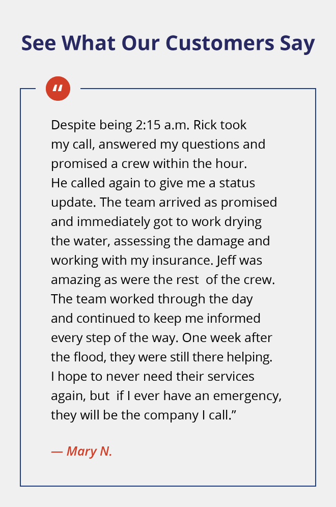 A review from a real Rainbow Restoration customer who had emergency sewage cleanup services.