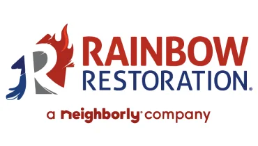 The Rainbow Restoration logo with A Neighborly Company tagline.