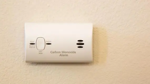Carbon monoxide detector plugged into wall