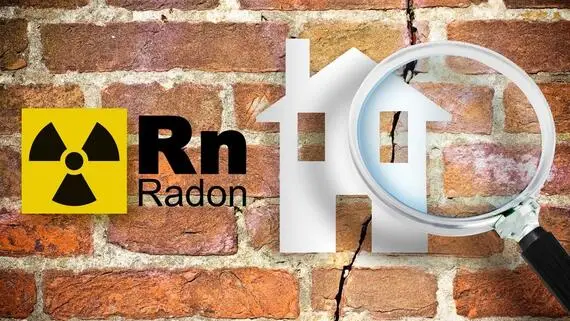 radon gas in home graphic.