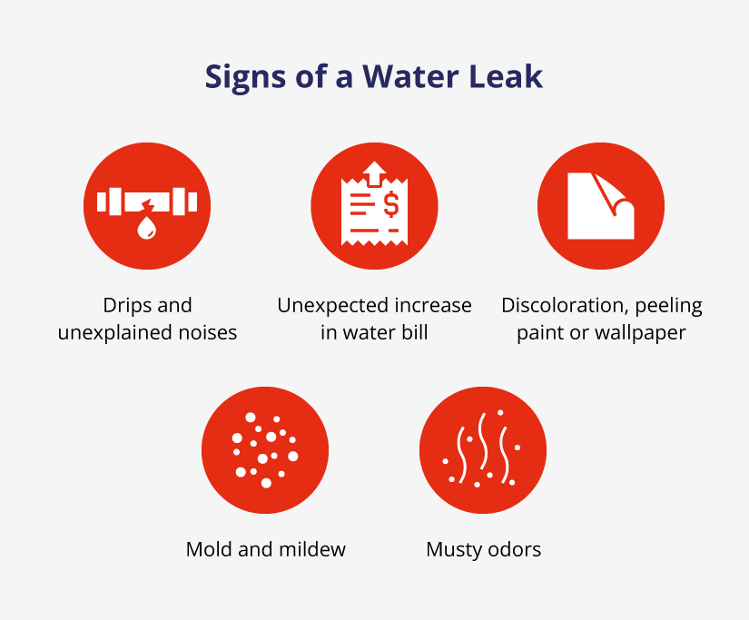 Signs of a water leak